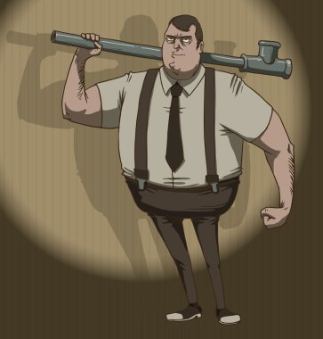 Mafiosi with a piece of pipe