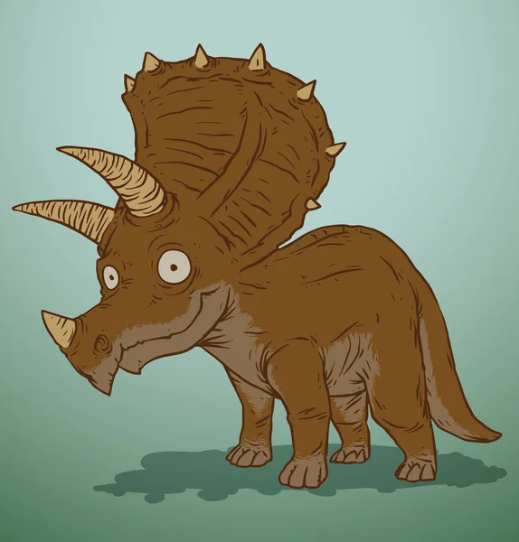 Brown cute dinosaur — Stok Vektör