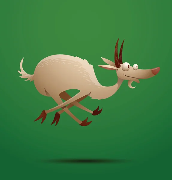 Funny goat gallops — Wektor stockowy