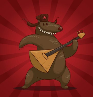 Russian bear with a balalaika