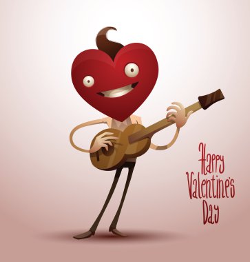 Valentine boy with a guitar
