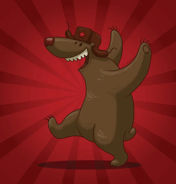 Oso ruso bailando — Vector de stock