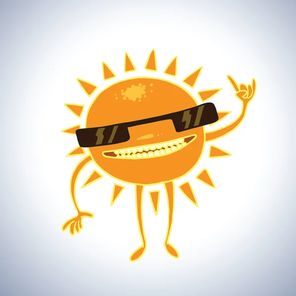 Grappige zon in zonnebril — Stockvector