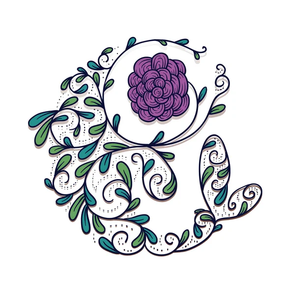 Decoración floral púrpura — Archivo Imágenes Vectoriales
