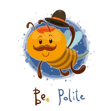 cute bee polite clipart