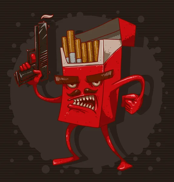 Pacchetto di sigarette rosse — Vettoriale Stock