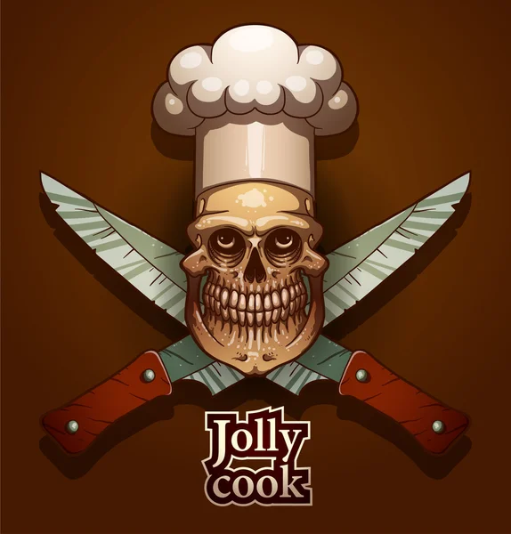 Jolly cook fight emblem — Stock vektor