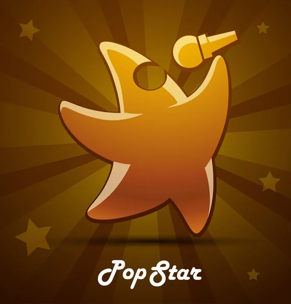 Estrela pop dos desenhos animados —  Vetores de Stock