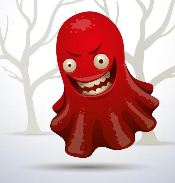 Fantasma rojo divertido — Vector de stock