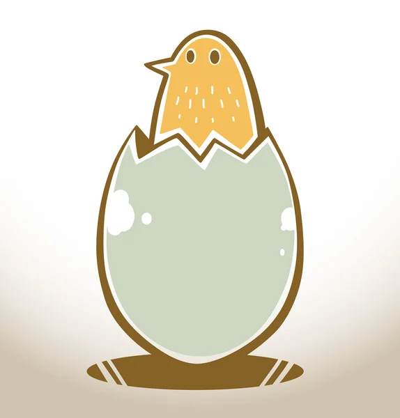 Bird hatched from egg — Stock Vector