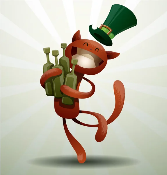 Saint patrick chat — Image vectorielle