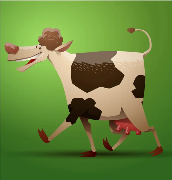 Legrační hnědé a bílé strakaté krávy — Stockový vektor