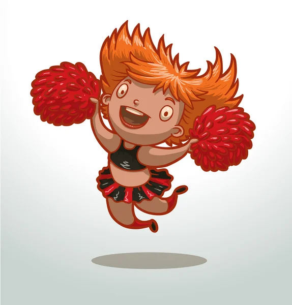 Grappig meisje cheerleader — Stockvector