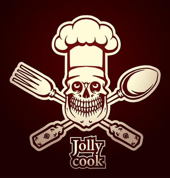 Jolly cuoco lotta emblema — Vettoriale Stock