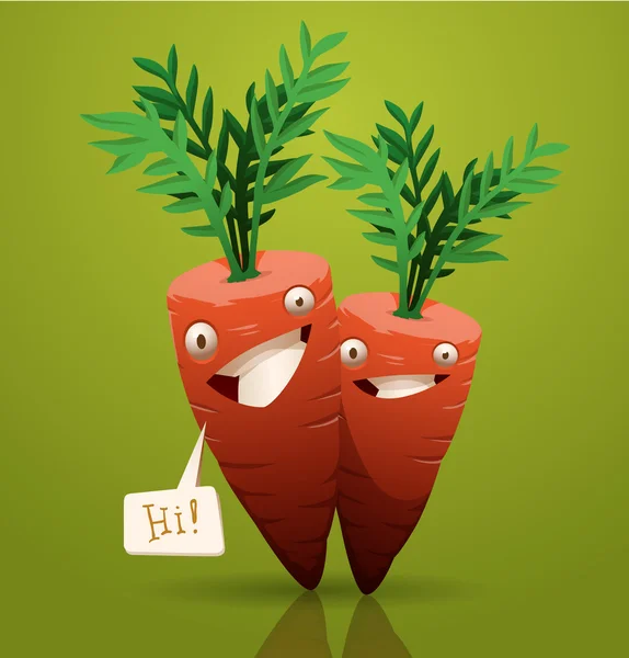 Счастливые морковки — стоковый вектор