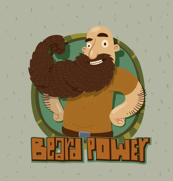 Борода мощность этикетки — стоковый вектор