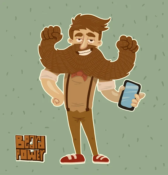 Beard power concept — Stock Vector