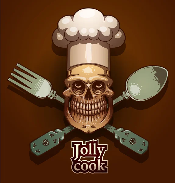 Jolly cook fight emblem — Stockový vektor