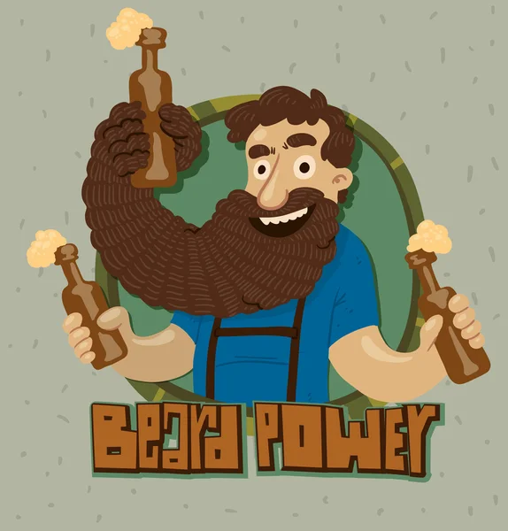 Etiqueta do poder da barba — Vetor de Stock