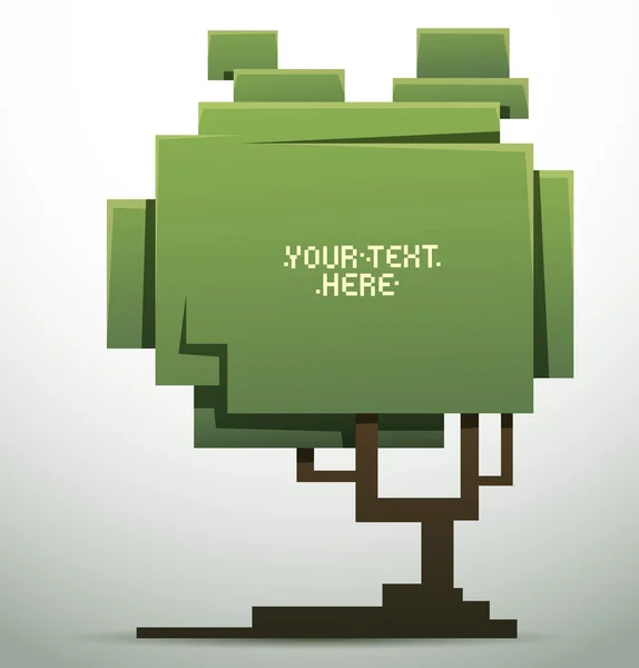 Bannière arbre pixel nature — Image vectorielle