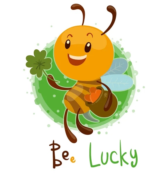 Abeja linda suerte — Vector de stock