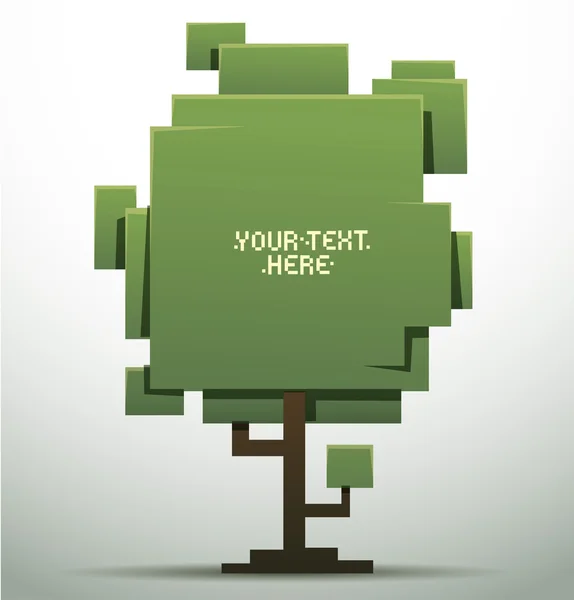 Nature pixel tree banner — Stock Vector