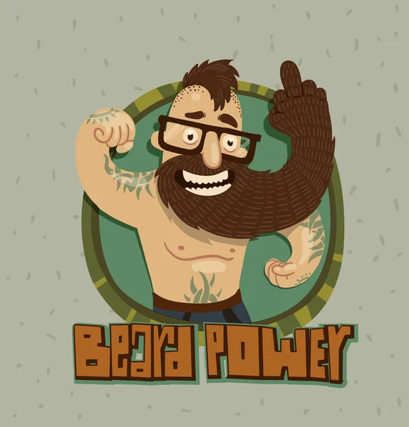 Barba poder etiqueta — Vector de stock