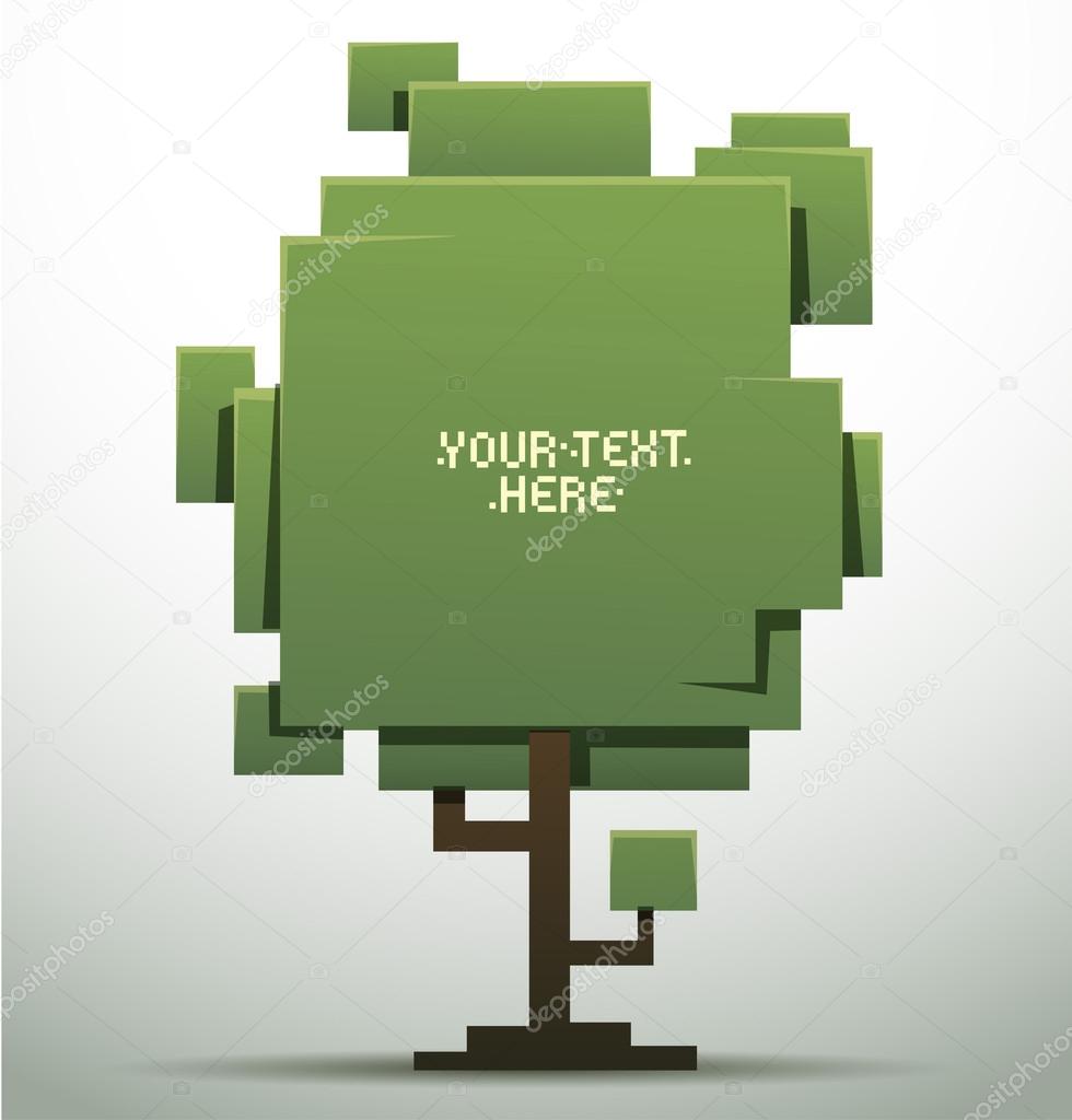 nature pixel tree banner