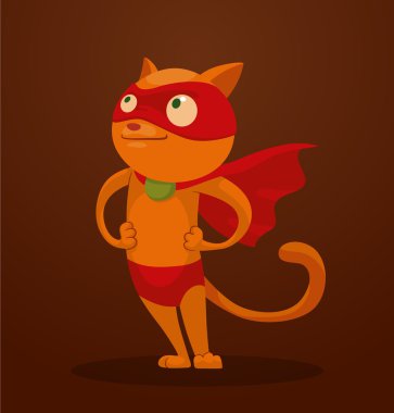 süper kahraman kedi ayakta