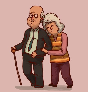 Mutlu yaşlı çift