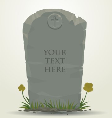 old  tombstone with grass clipart