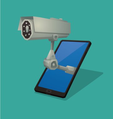 Smartphone is watching you clipart