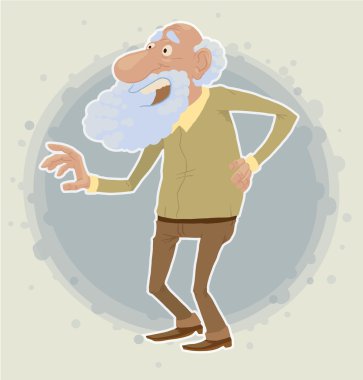yaşlı adam arkada ağrı ile