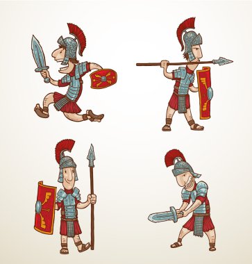 Set of Rome warriors clipart