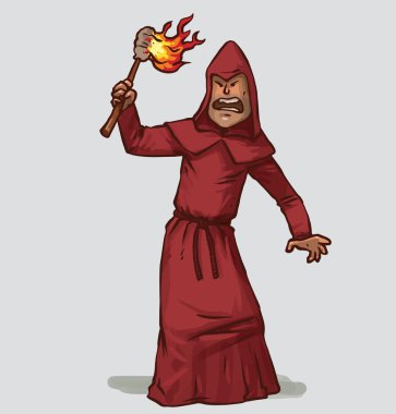 Inquisitor in red robe clipart