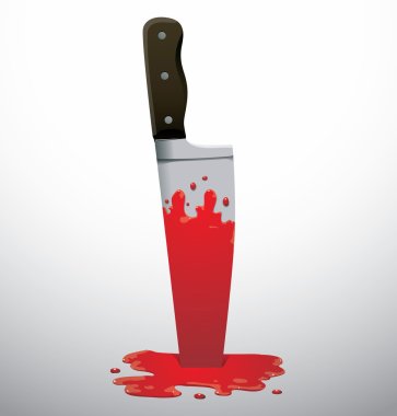 big knife in blood