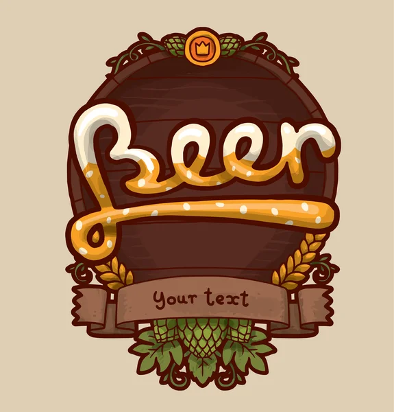 Kreslený pivo štítek — Stockový vektor