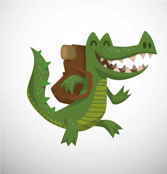 Crocodile dessin animé drôle — Image vectorielle