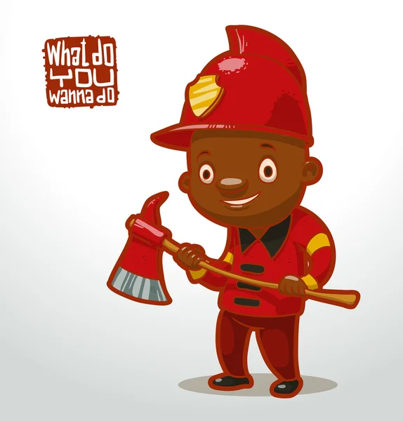 Dzieci pracownika strażak — Wektor stockowy