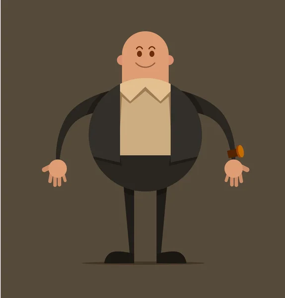 Cartoon fat businessman — Stock Vector