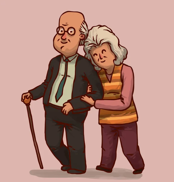 Feliz pareja de edad — Vector de stock