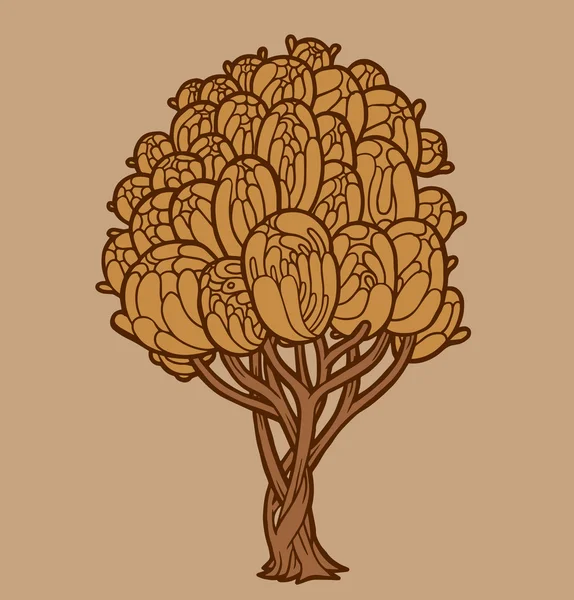 Piękne drzewo beżowy — Wektor stockowy