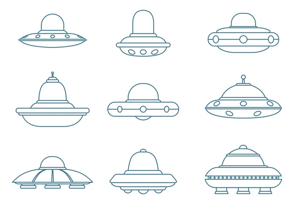 Conjunto de Naves Espaciais UFO — Vetor de Stock