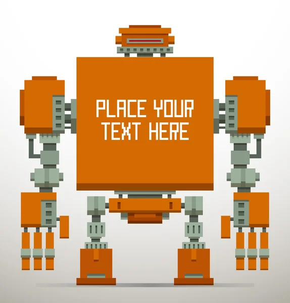 Cartoon pixel robot — Stock vektor