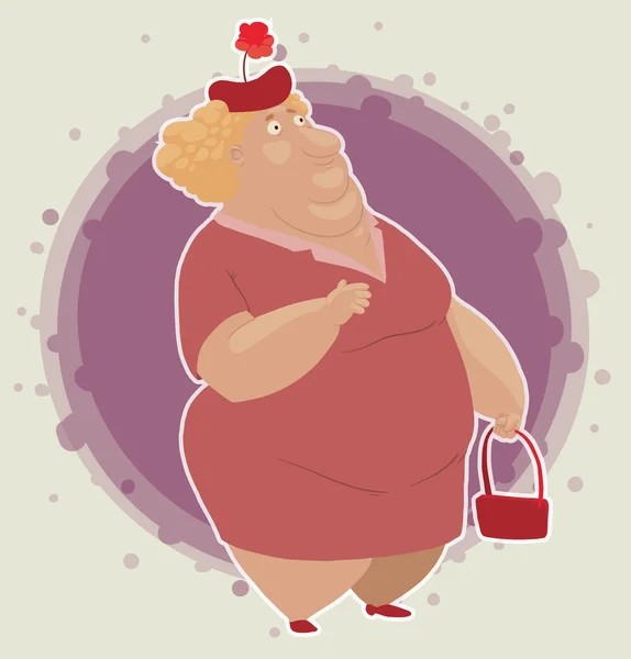 Old big woman — Stock Vector