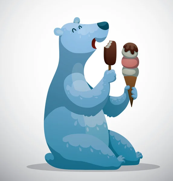 Isbjörn med glass — Stock vektor