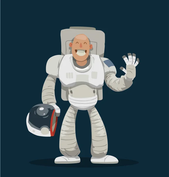 Astronauta cartone animato sorridente — Vettoriale Stock