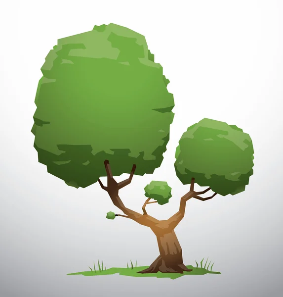 Большое зелёное дерево — стоковый вектор