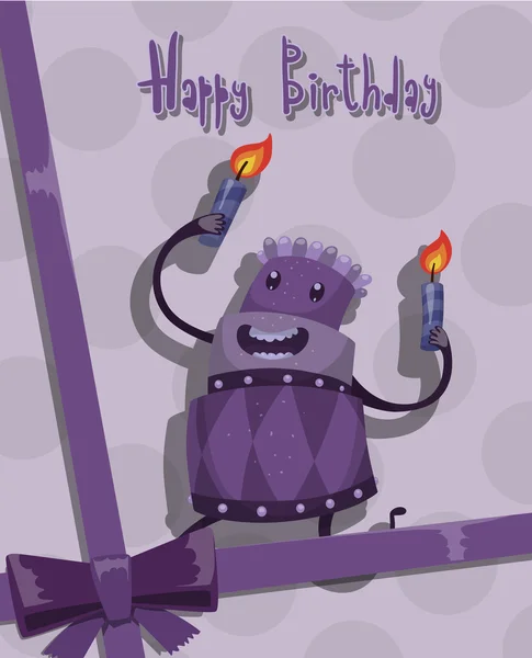 Kártya boldog születésnapi torta — Stock Vector