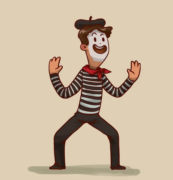 Cartoon leende Mime — Stock vektor